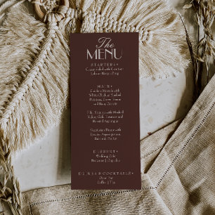 Fancy Schokoladenbraun Luxus Hochzeit Menükarte