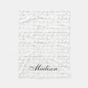 Fancy Schriftzug Schwarz Weiß Benutzerdefinierter Fleecedecke