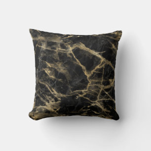 Fancy Schwarz und Goldmarmor Kissen