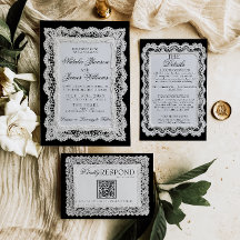 Fancy Schwarz-Weiß-Spitze Old Money Hochzeit