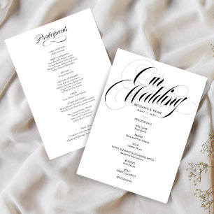 Fancy Script Hochzeitsprogramm Einladung