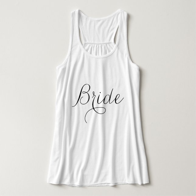 Fancy Script Typografie "Braut" Tank Top (Design Vorderseite)
