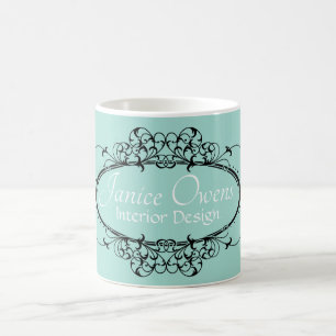 Fancy Scrollwork Rahmen personalisiert Kaffeetasse