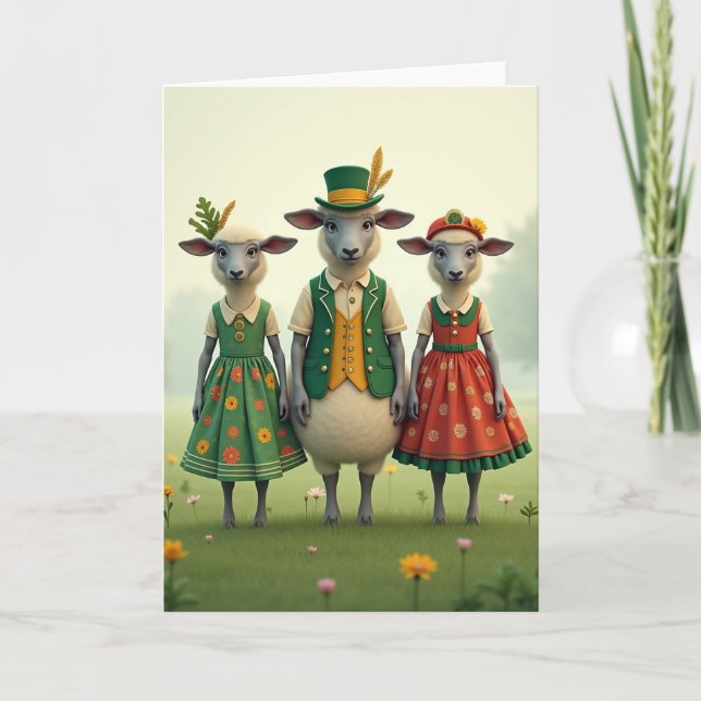 Fancy Sheep Meadow Folk Card Karte (Vorderseite)