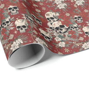 Fancy Siebdruck-Stil-Totenkopf-Weihnachten Geschenkpapier