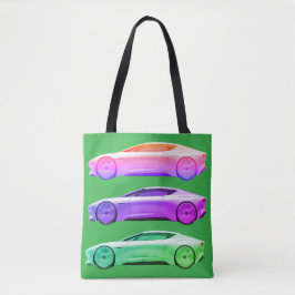 Fancy Sports Cars in Bold Colors Are on a Shopping