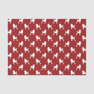Fancy Standard Pudel Silhouetten Muster Rot Seidenpapier