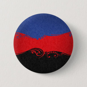 Fancy Swooped and Swirled Polyamory Pride Flag  Button