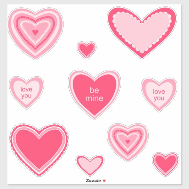 Fancy Valentine Heart stickers Aufkleber (Blatt)