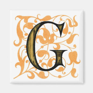 Fancy Vintage Buchstabe ‘G‘ - Magnet