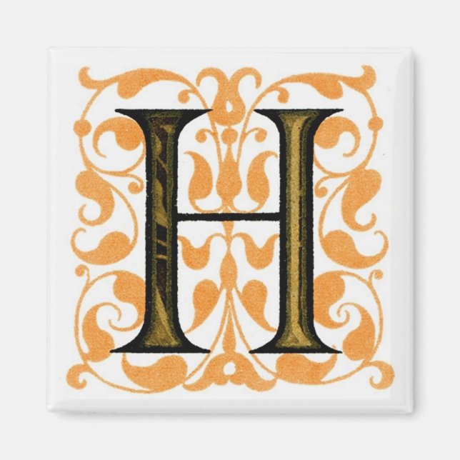 Fancy Vintage Buchstabe ‘H’ - Magnet (Vorne)