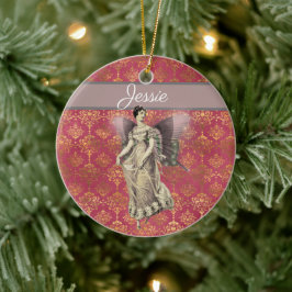 Fancy Vintage-Feenkunst Personalized Keramik Ornament