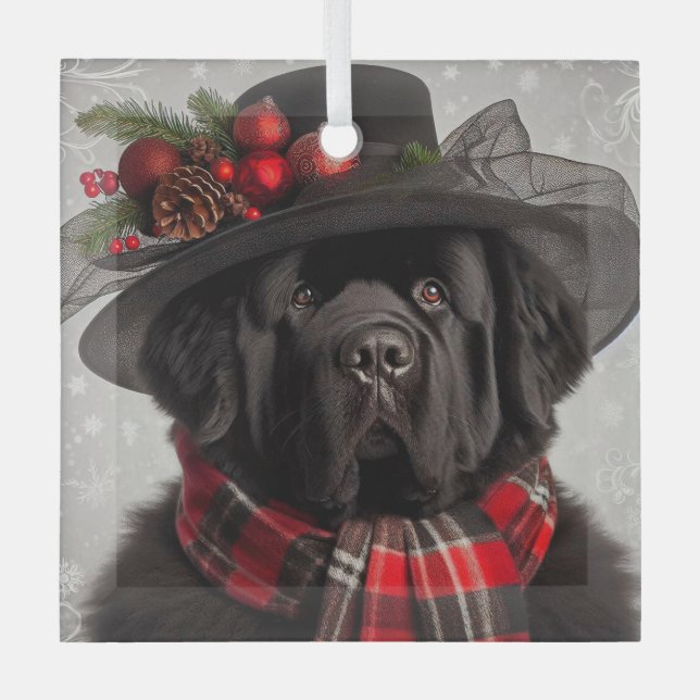 Fancy Vintage Lady Christmas Newf Ornament (Vorderseite)