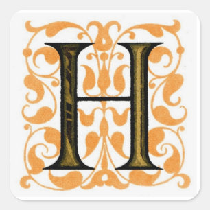 Fancy Vintage Monogramm 'H' - Aufkleber