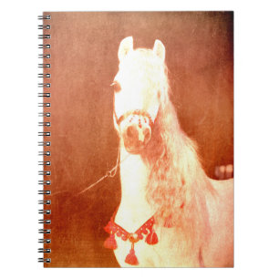 Fancy White Circus Pony im Vintage Gypsy-Stil Notizblock