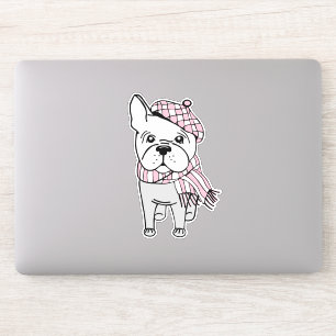 Fancy Winter Französische Bulldogge Vinyl Aufklebe Aufkleber