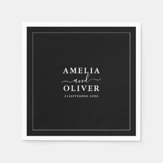 Fancy Zeitloses Modernes Minimalistisches Schwarze Serviette