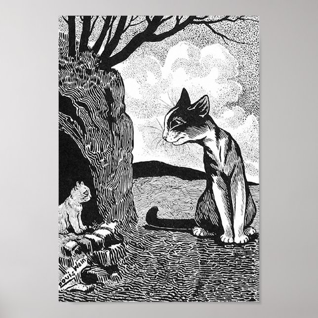 Fand ein Kätzchen, Louis Wain Poster (Vorne)