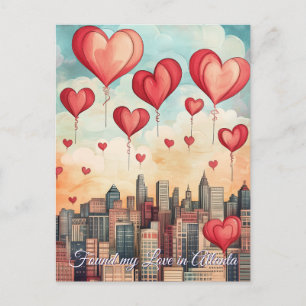 Fand meine Liebe in Atlanta USA Valentinstag Postkarte