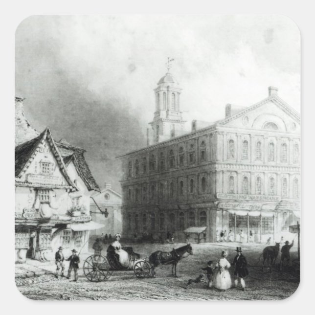 Faneuiel Hall, Boston Quadratischer Aufkleber (Vorderseite)