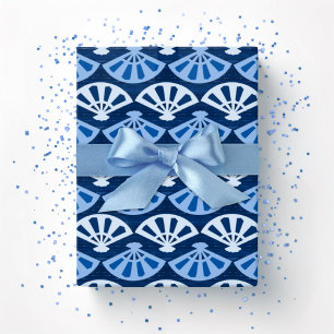 Fanfare in Blau Indigo Geschenkpapier