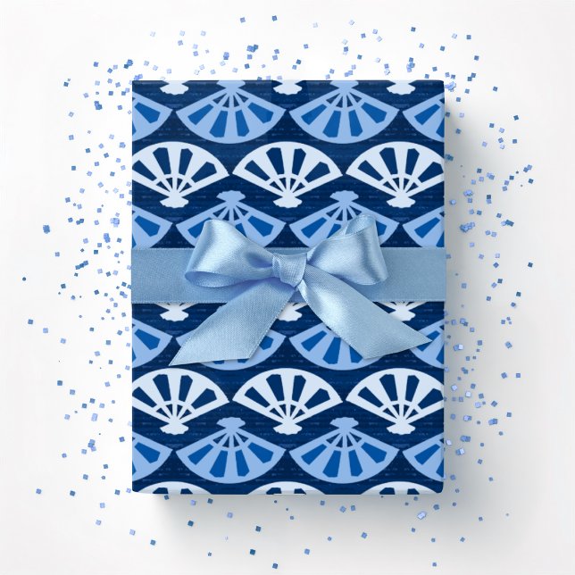 Fanfare in Blau Indigo Geschenkpapier (Von Creator hochgeladen)
