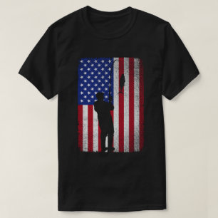 Fang 4. Juli US-amerikanische Flagge Fischer T-Shirt