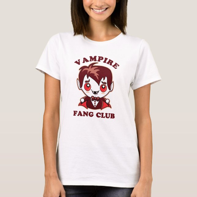 Fang Club | Funny Puff und Niedlich Vampire T-Shirt (Vorderseite)