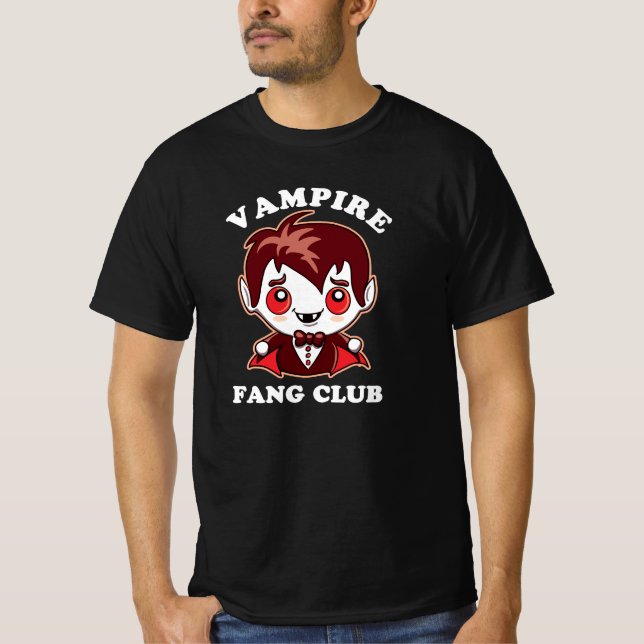 Fang Club | Funny Puff und Niedlich Vampire T-Shirt (Vorderseite)