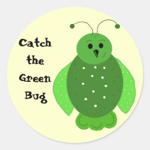 Fang den grünen Fehler Runder Aufkleber