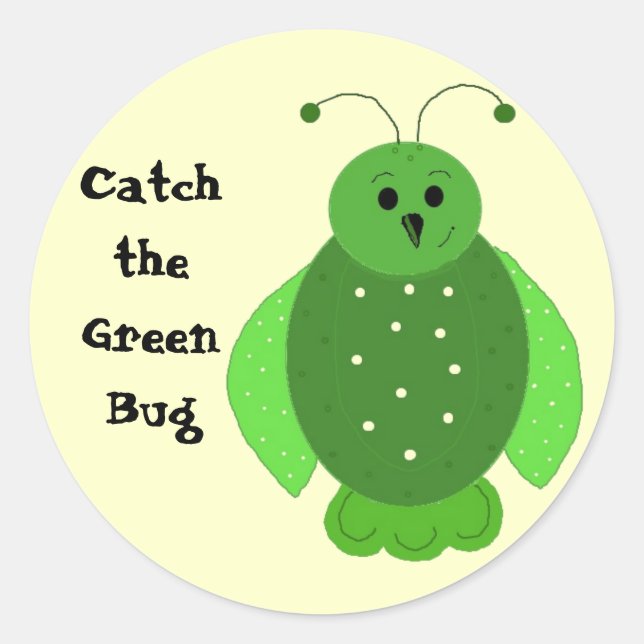 Fang den grünen Fehler Runder Aufkleber (Vorderseite)