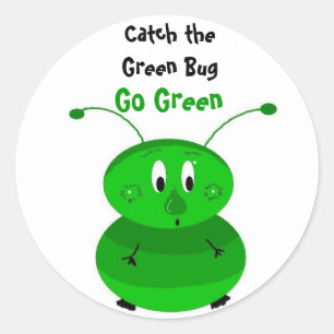Fang den grünen Fehler Runder Aufkleber