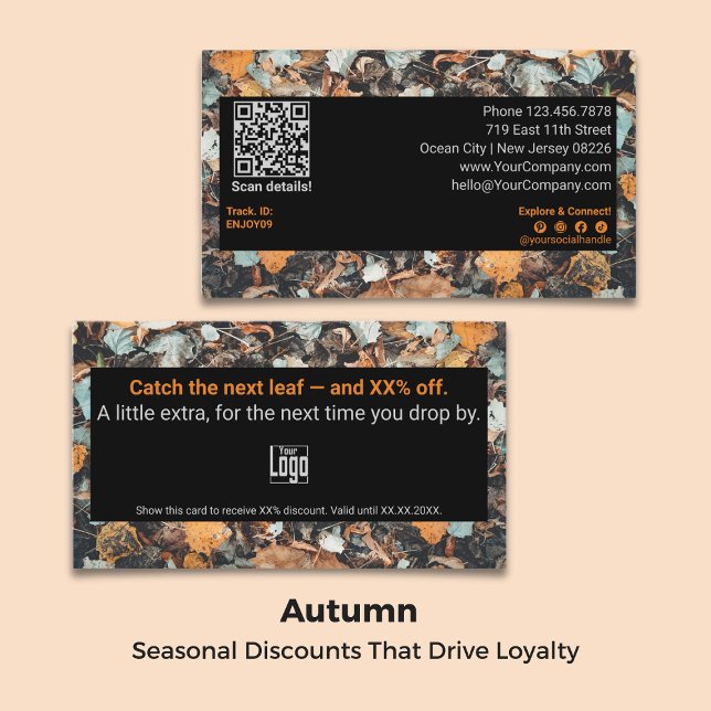 Fang den nächsten Vorsprung - und XX% weniger als  Rabattkarte (Catch The Next Leaf - And XX% Off Seasonal Autumn Discount Card)