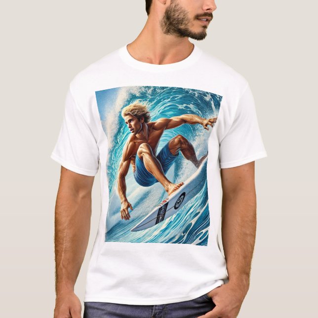 Fang den perfekten Wave - Dynamic Surfer T - Shirt (Vorderseite)