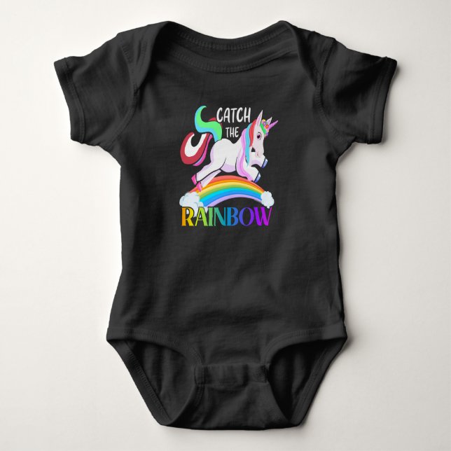 Fang den Regenbogen - Einhorndesign-15989 Baby Strampler (Vorderseite)