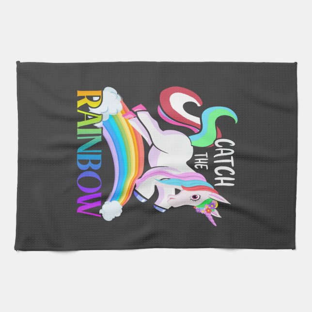 Fang den Regenbogen - Einhorndesigns-15989 Geschirrtuch (Horizontal)