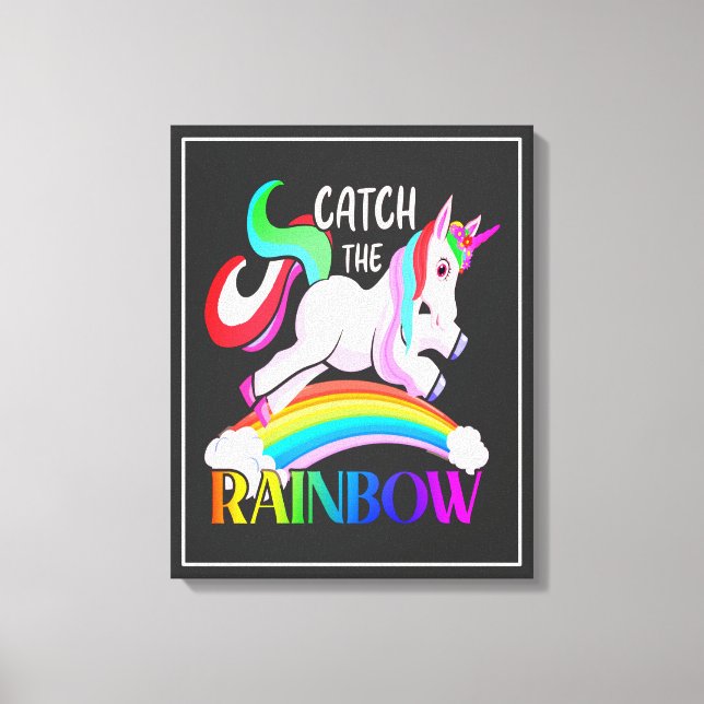 Fang den Regenbogen - Einhorndesigns-15989 Leinwanddruck (Vorderseite)