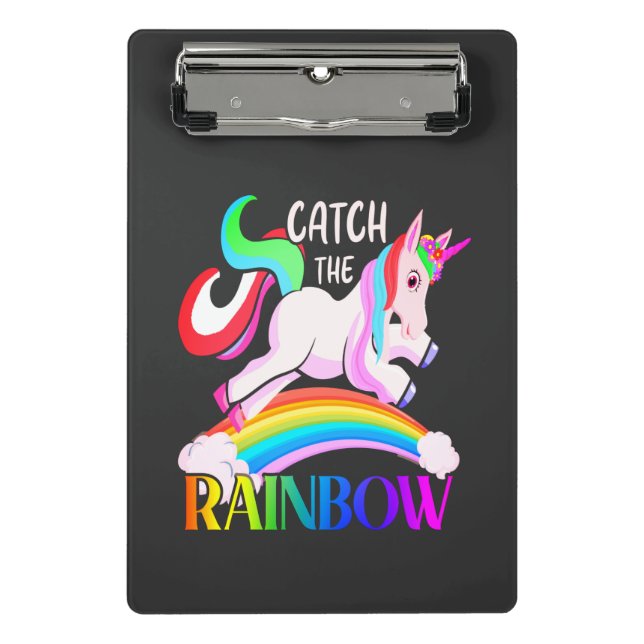 Fang den Regenbogen - Einhorndesigns-15989 Mini Klemmbrett (Vorderseite)