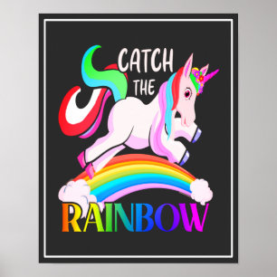 Fang den Regenbogen - Einhorndesigns-15989 Poster