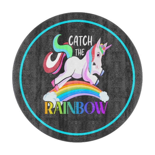 Fang den Regenbogen - Einhorndesigns-15989 Schneidebrett (Vorderseite)