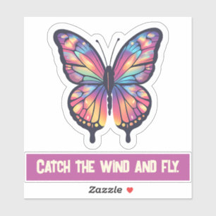 Fang den Wind und fliege. Aufkleber