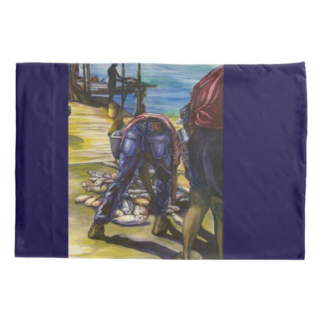 Fang des Morgens, Hafen Insel, Bahamas Kissenbezug (Rückseite)