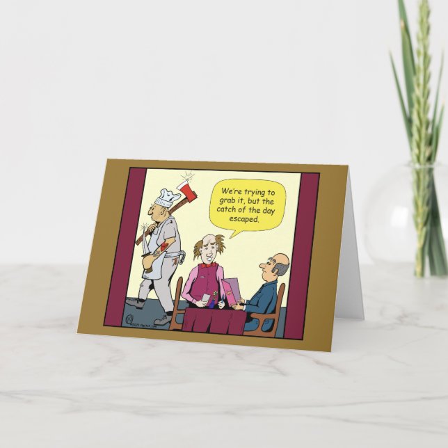 Fang des Tages 1566 entkam Cartoon Karte (Vorderseite)