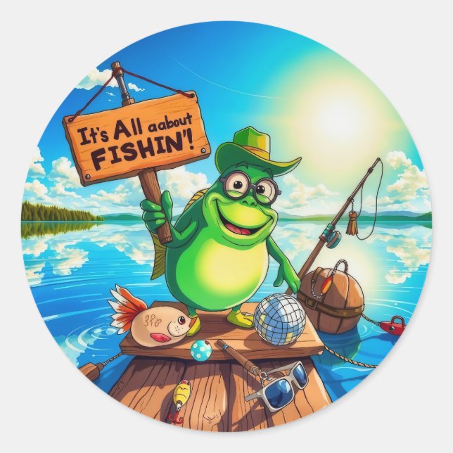 Fang des Tages: Frogy Fishing Adventures Runder Aufkleber (Vorderseite)