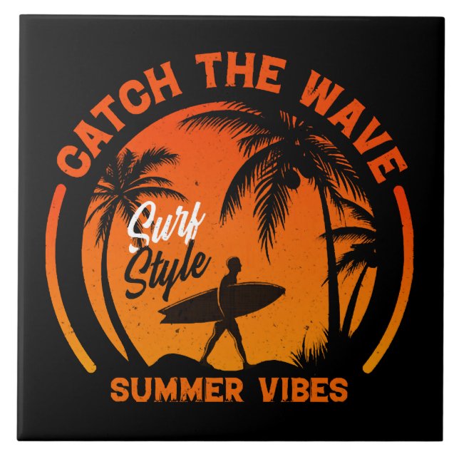 Fang die Wave Summer Vibes Fliese (Vorderseite)