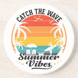Fang die Wave Summer Vibes Getränkeuntersetzer
