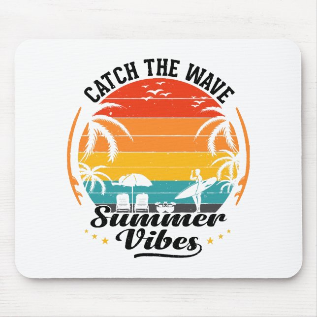 Fang die Wave Summer Vibes Mousepad (Vorne)