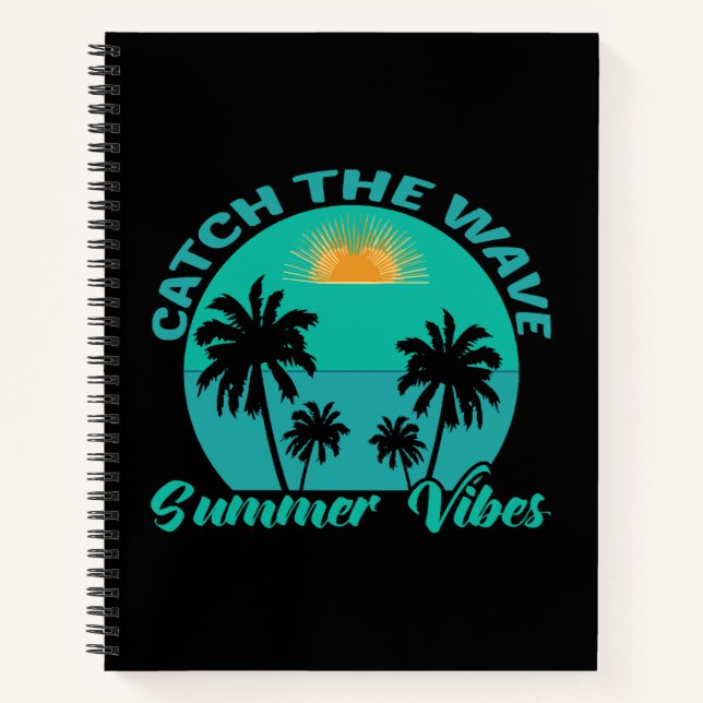 Fang die Wave Summer Vibes Notizbuch (Vorderseite)