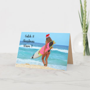 Fang eine Weihnachtswelle Feiertagskarte