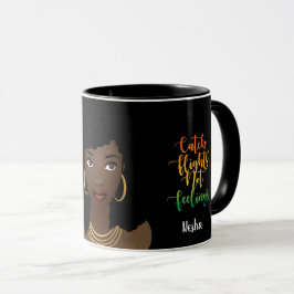 Fang Flüge nicht Gefühle, Schwarze Frau, Schwarz Tasse
